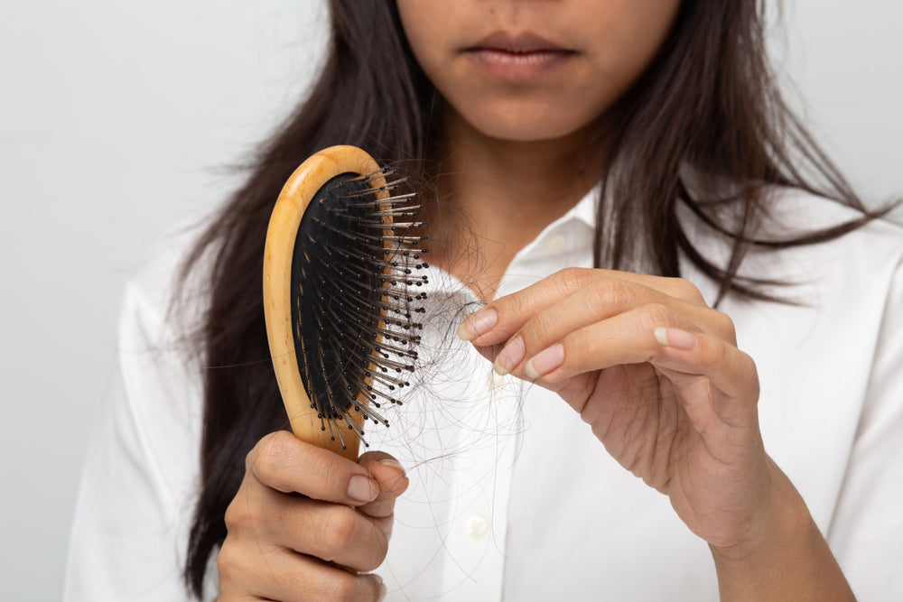 woman with perimenopausal hair loss