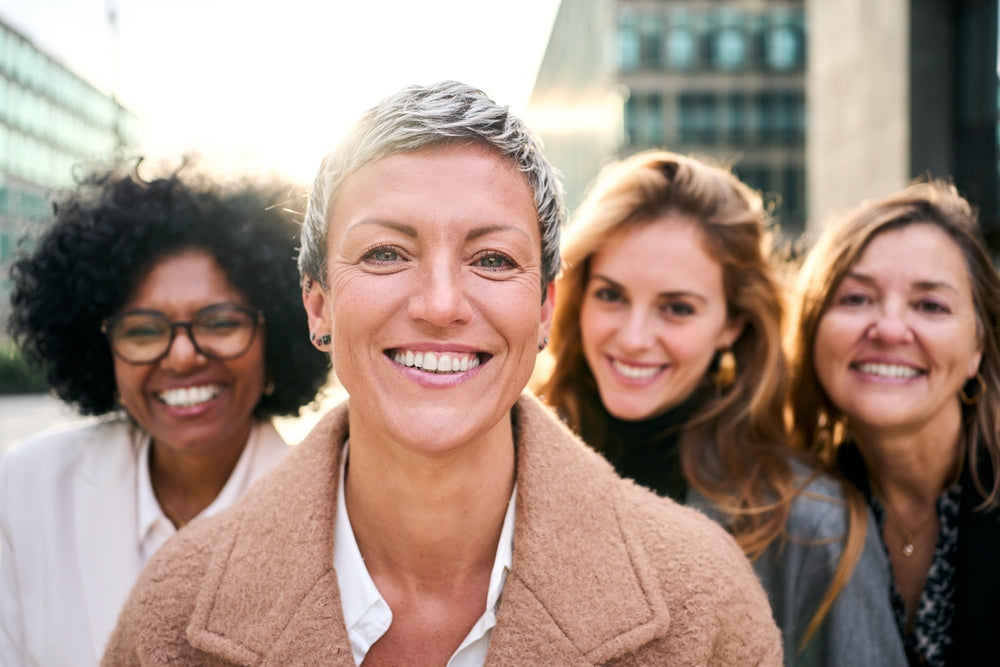 How to look after your hair as you age - image of four middle aged women