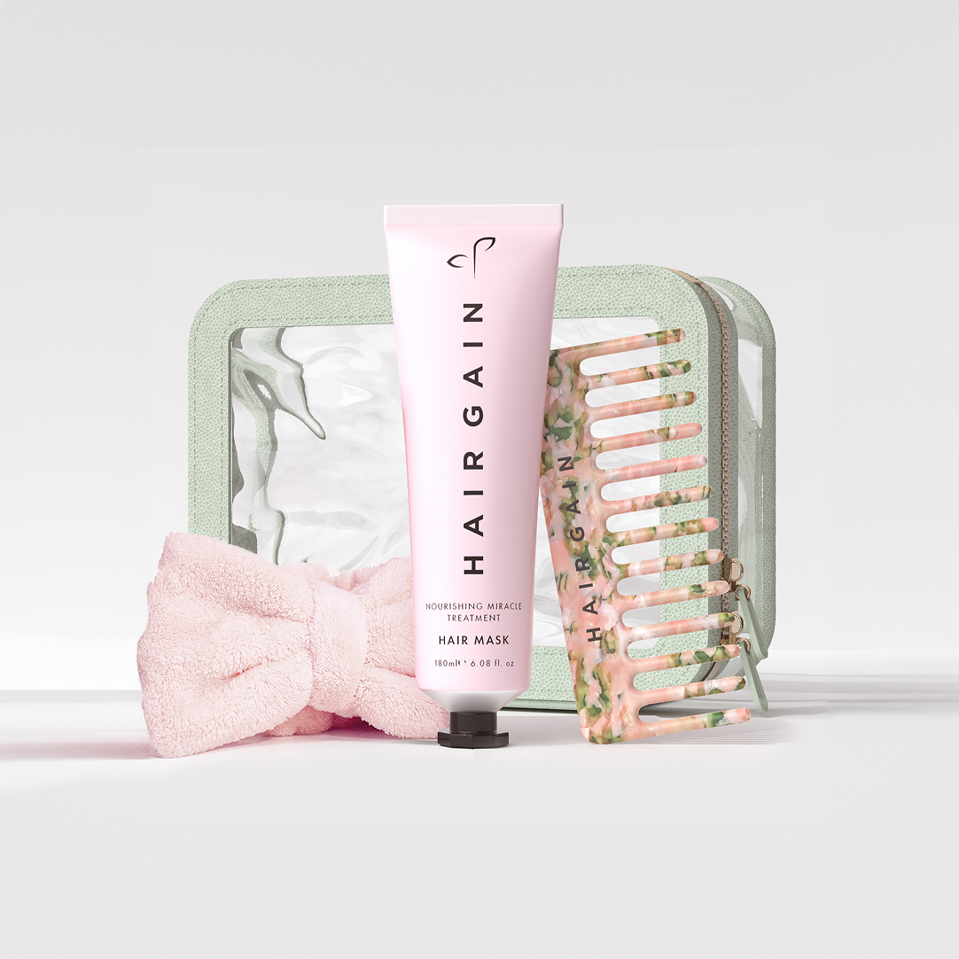 Hair Gain Pampering Gift Set - Incl Free Cosmetic Case!